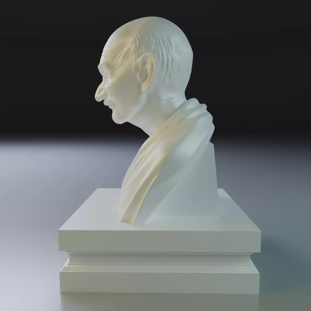 Mahatma Gandhi bust 3D print model_6