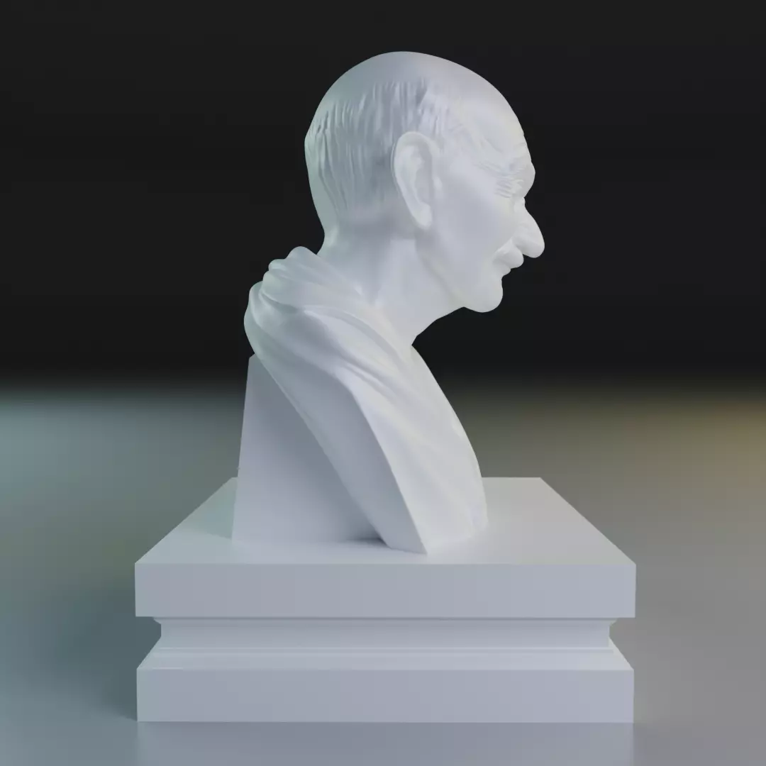Mahatma Gandhi bust 3D print model_4