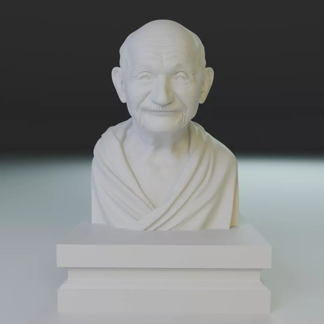 Mahatma Gandhi bust 3D print model_0