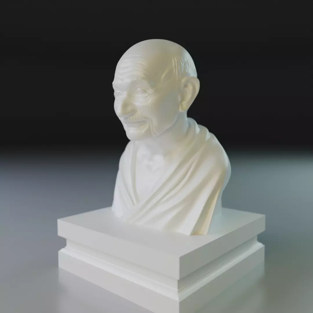 Mahatma Gandhi bust 3D print model_8
