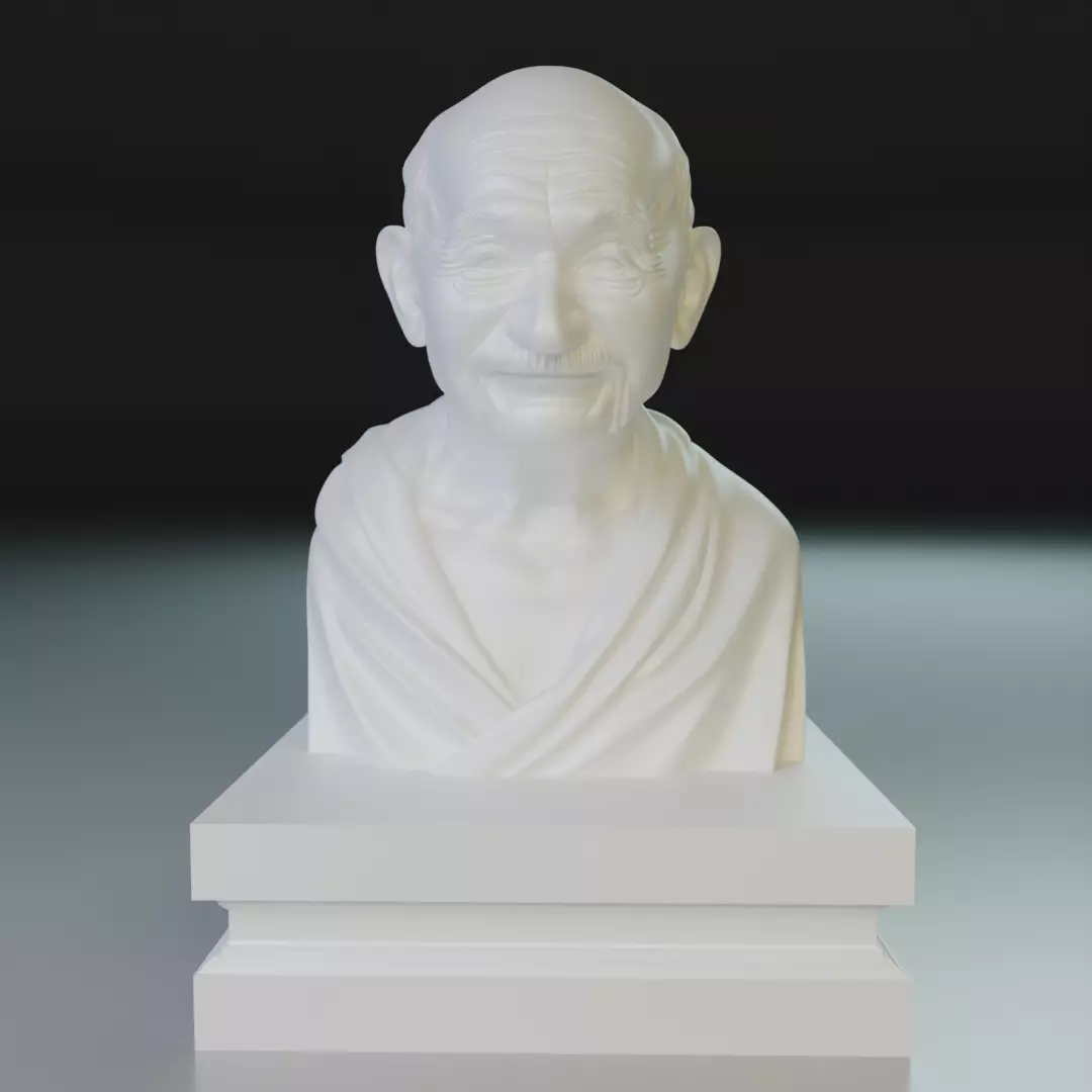 Mahatma Gandhi bust 3D print model_21