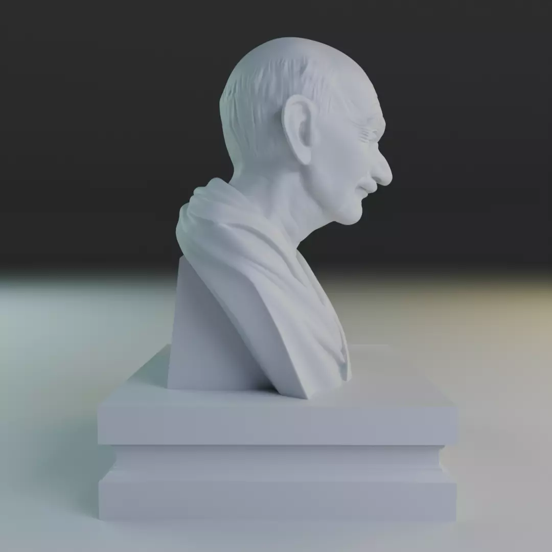 Mahatma Gandhi bust 3D print model_3
