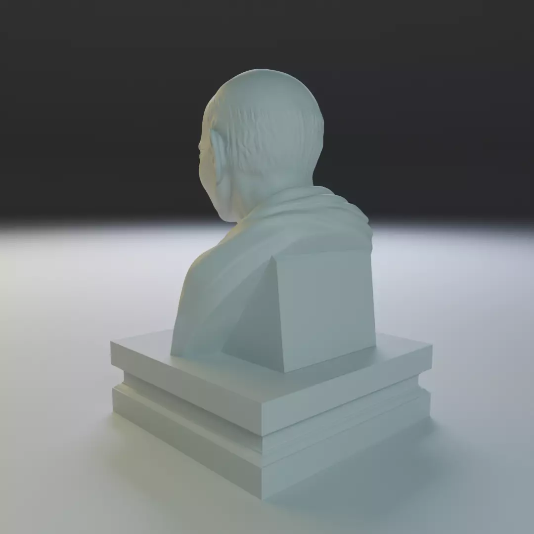 Mahatma Gandhi bust 3D print model_9