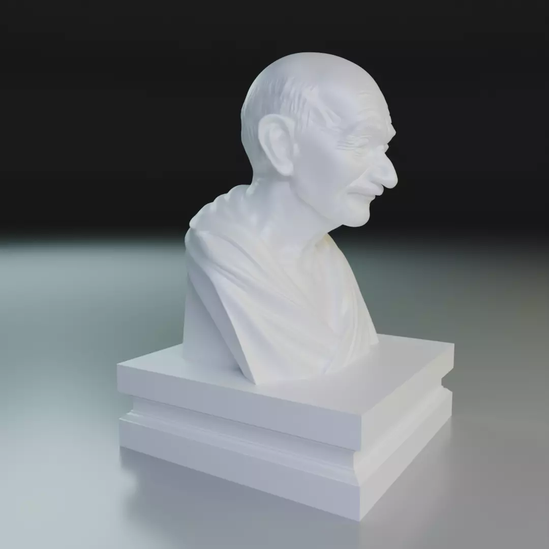 Mahatma Gandhi bust 3D print model_12