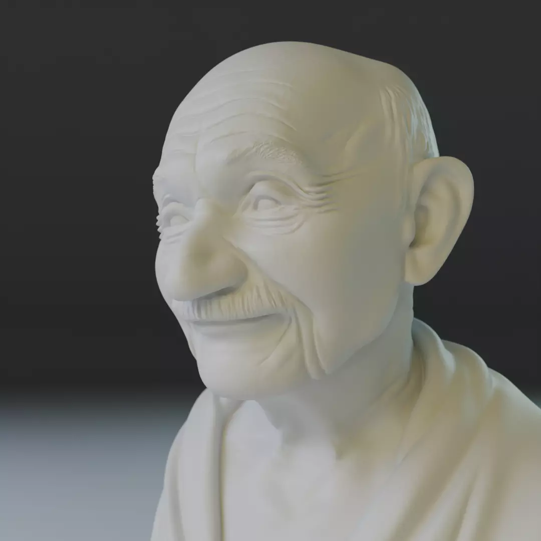 Mahatma Gandhi bust 3D print model_15