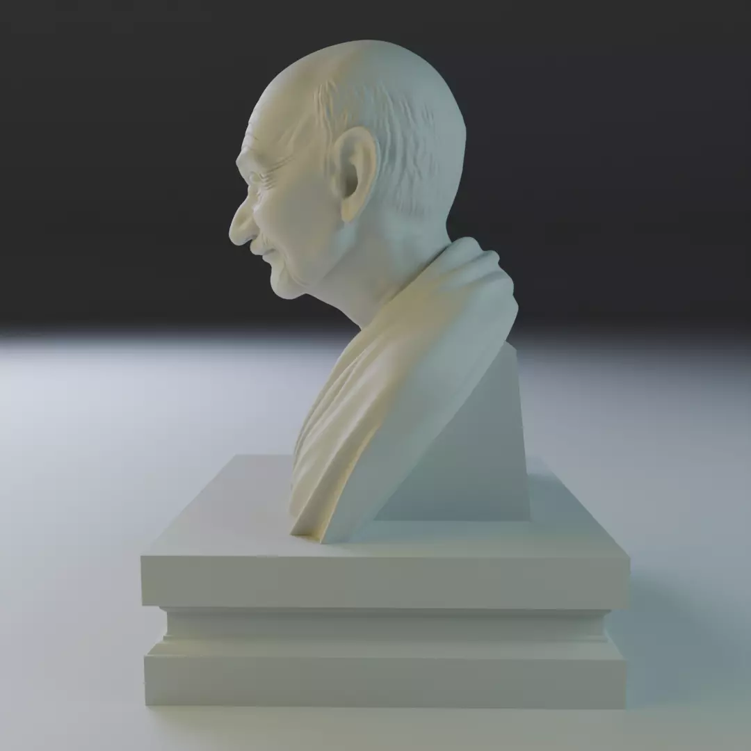 Mahatma Gandhi bust 3D print model_5