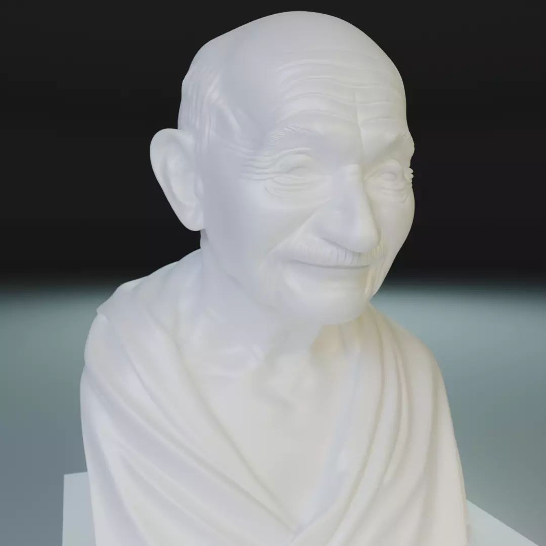 Mahatma Gandhi bust 3D print model_18