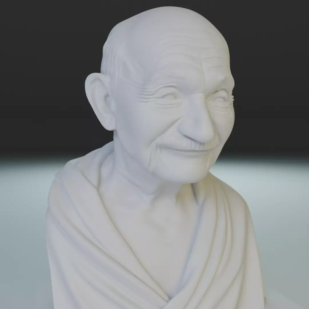 Mahatma Gandhi bust 3D print model_17