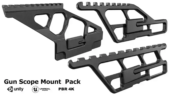 Gun Side Rail Pack Low-poly 3D model
