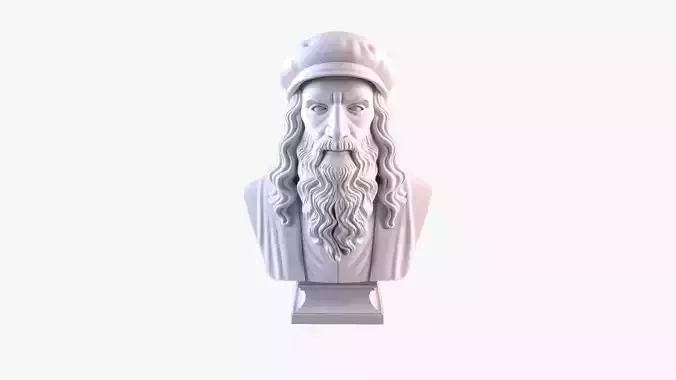 Leonardo da Vinci Bust 3D print model STL File Printable Bust 3D print model