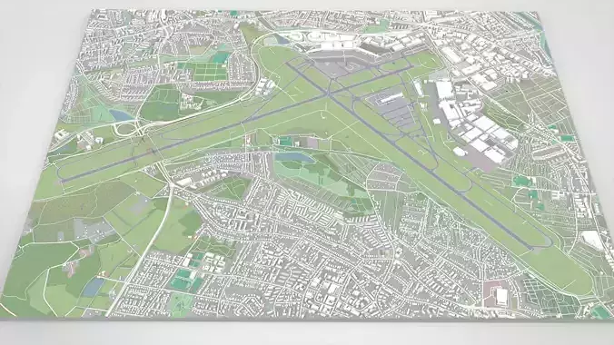 International airport Hamburg Germany 3D model