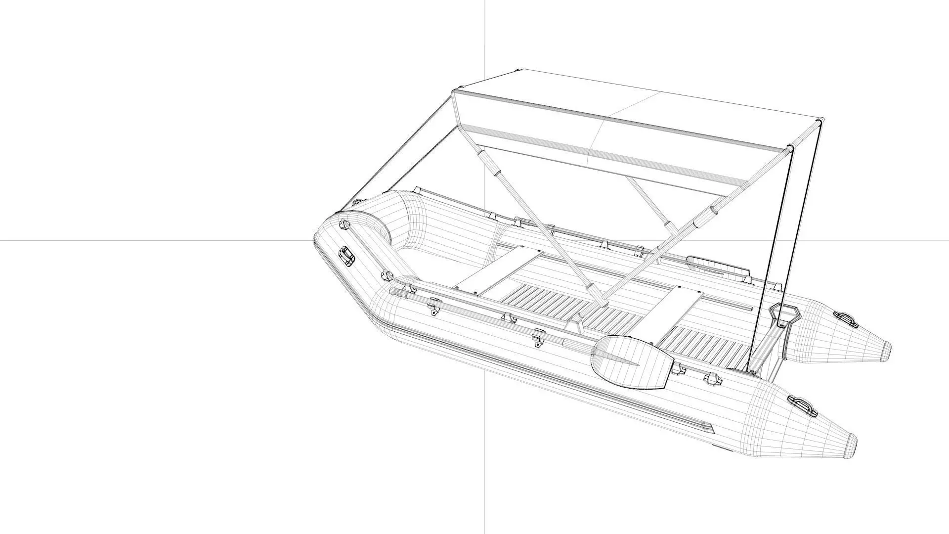 Inflatable fishing boat 3D model_5