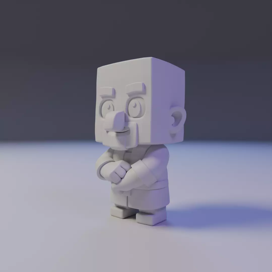 villager mine Chibi 3D print model_14