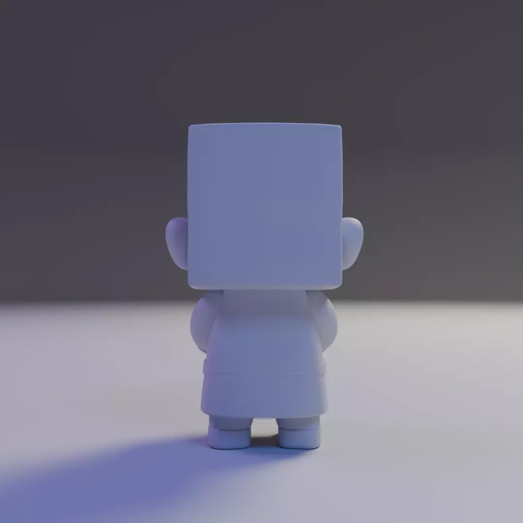 villager mine Chibi 3D print model_2