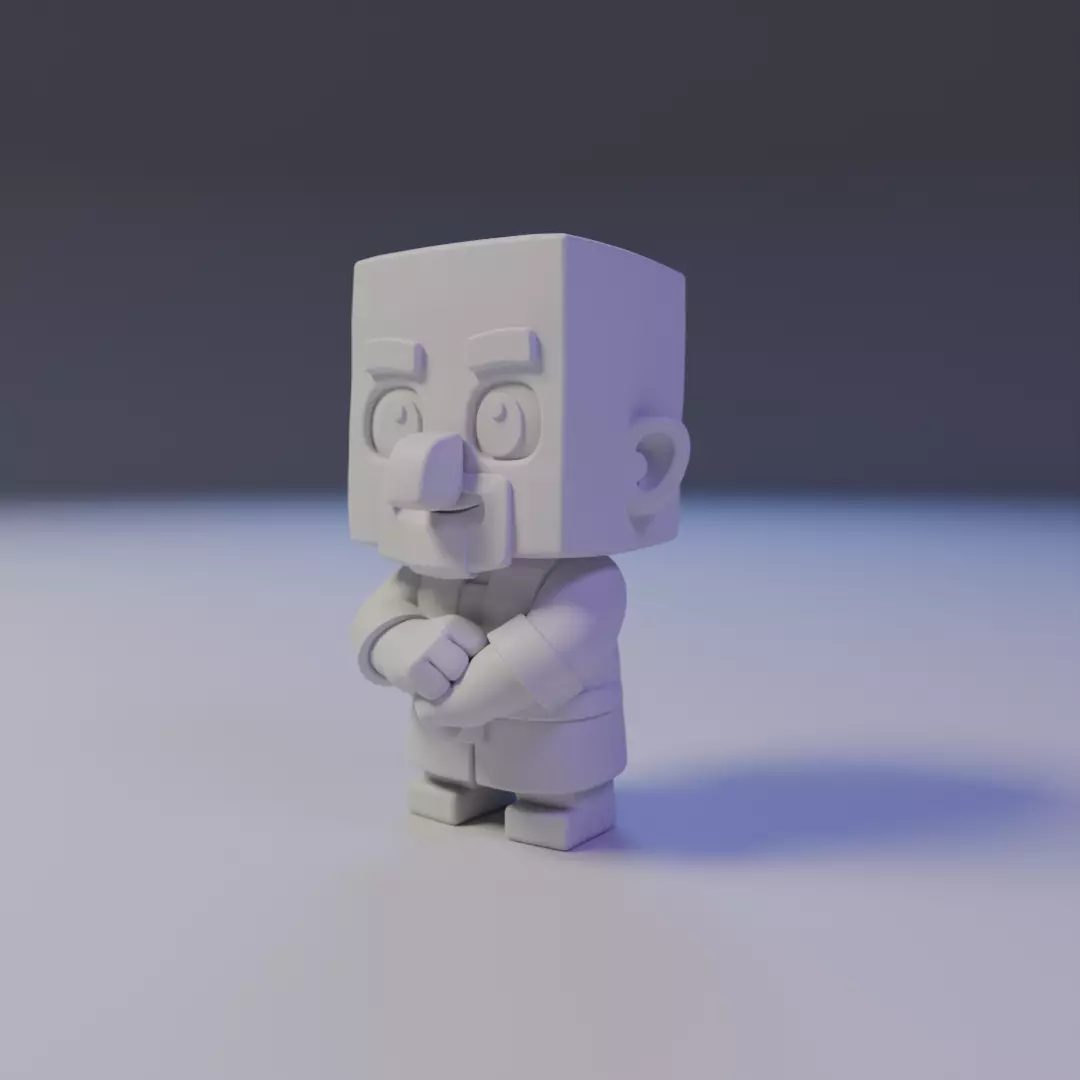 villager mine Chibi 3D print model_8