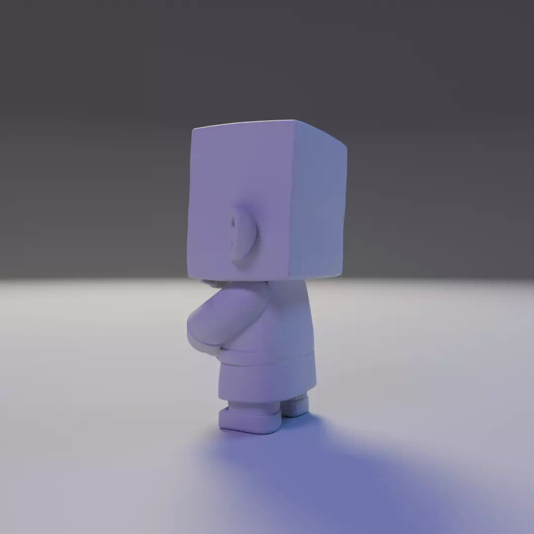 villager mine Chibi 3D print model_10