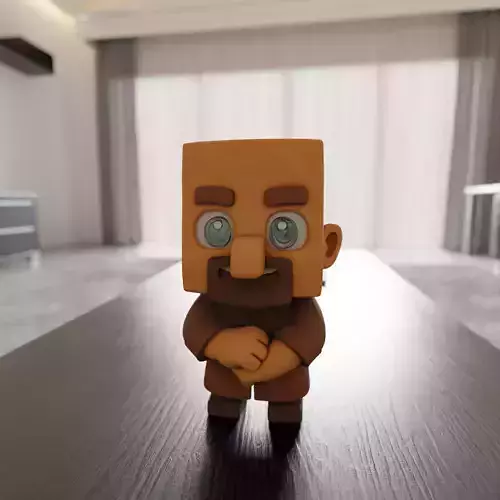 villager mine Chibi 3D print model