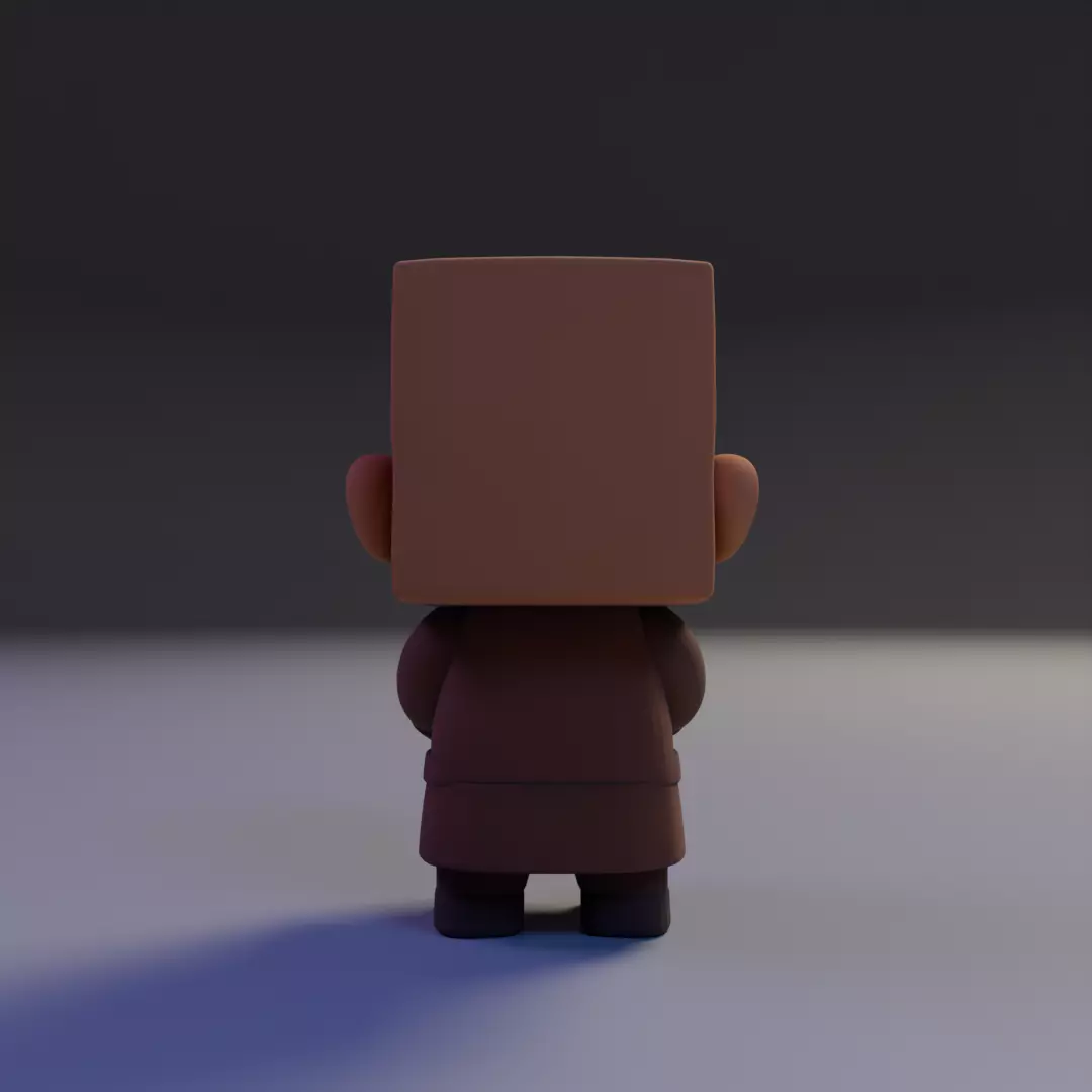 villager mine Chibi 3D print model_1