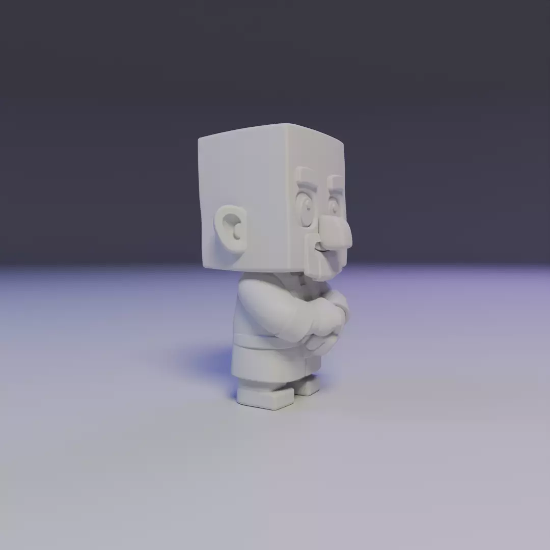 villager mine Chibi 3D print model_12