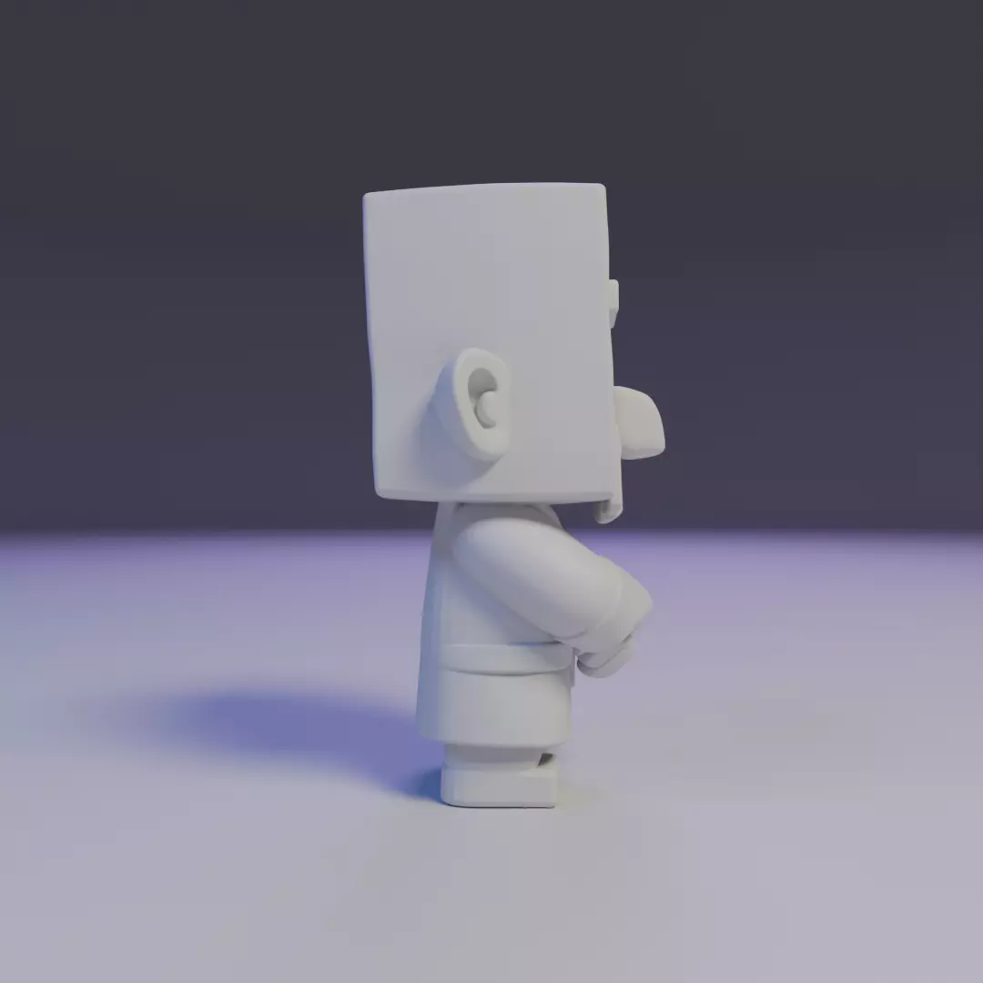 villager mine Chibi 3D print model_4