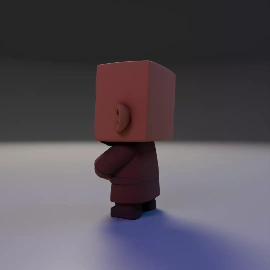 villager mine Chibi 3D print model_9