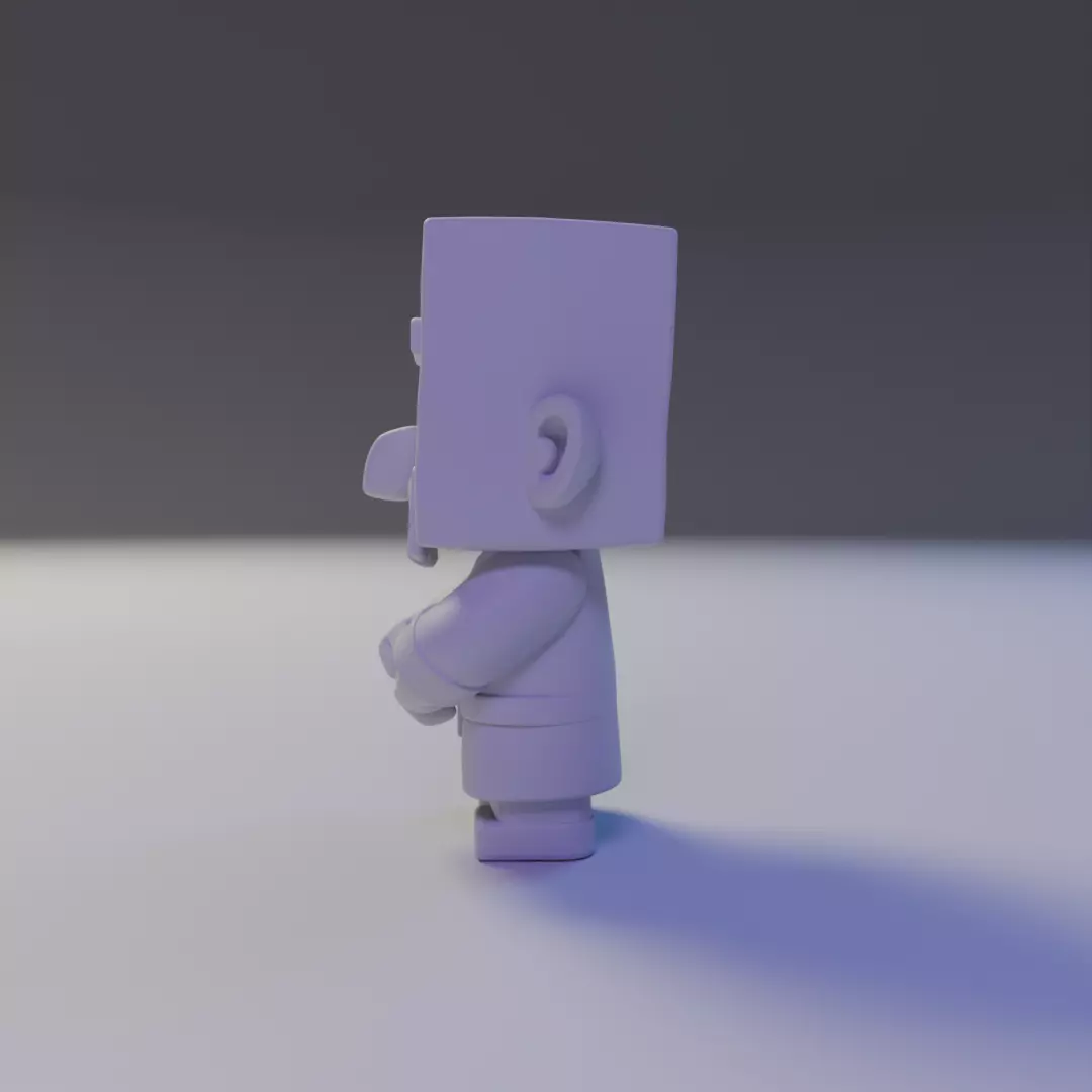 villager mine Chibi 3D print model_6