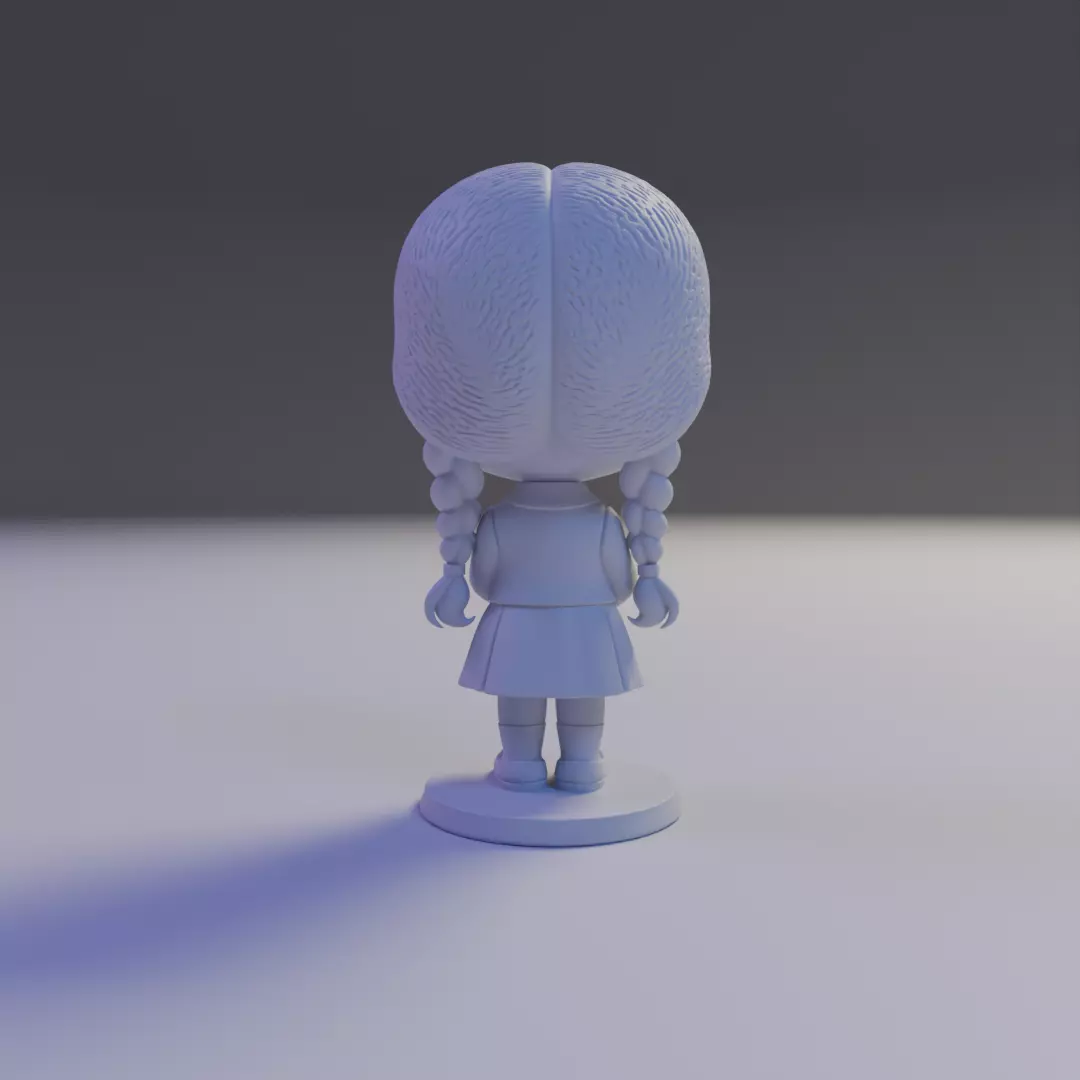 wendnesday addams Chibi 3D print model_1