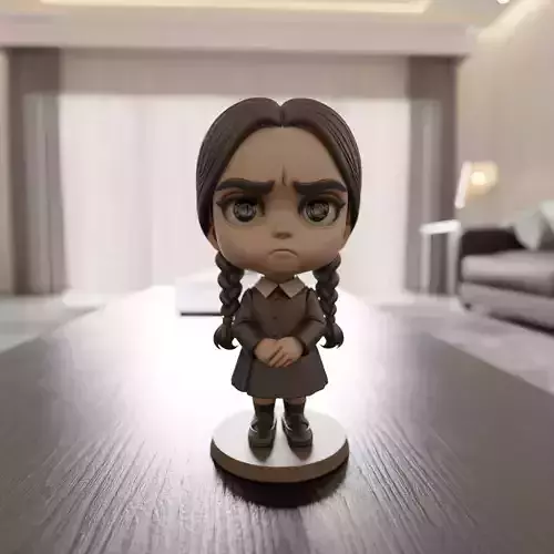 wendnesday addams Chibi 3D print model