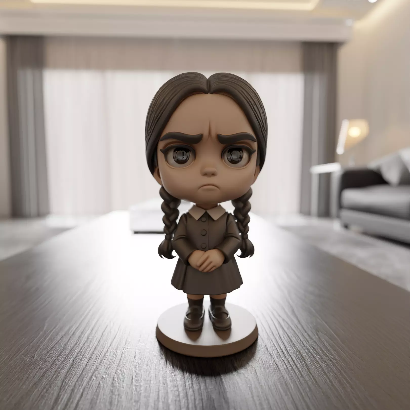 wendnesday addams Chibi 3D print model_0