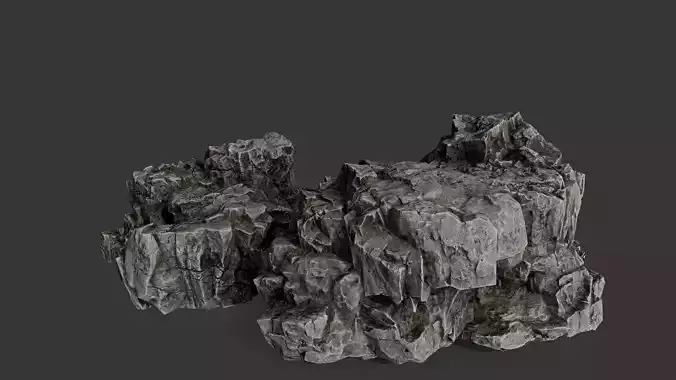 Cliff Rock with Multiple Textures Low-poly 3D model