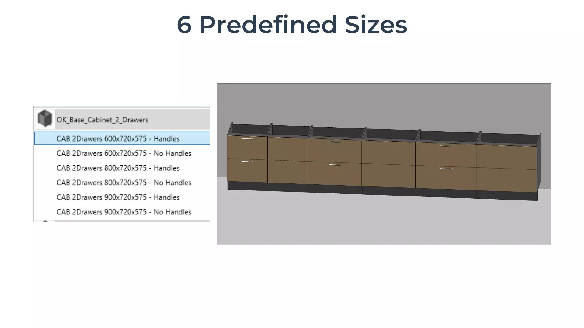 2-DRAWER BASE Cabinet Revit Family UK Parametric 3D model_1