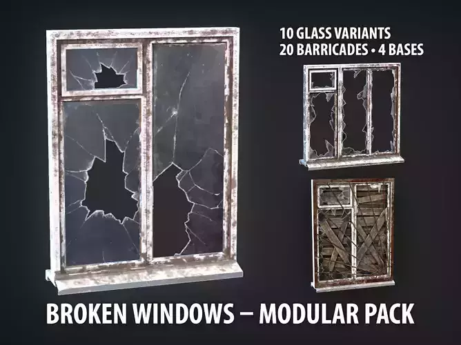 Post-Apocalyptic Broken Windows - Modular Barricade Pack
