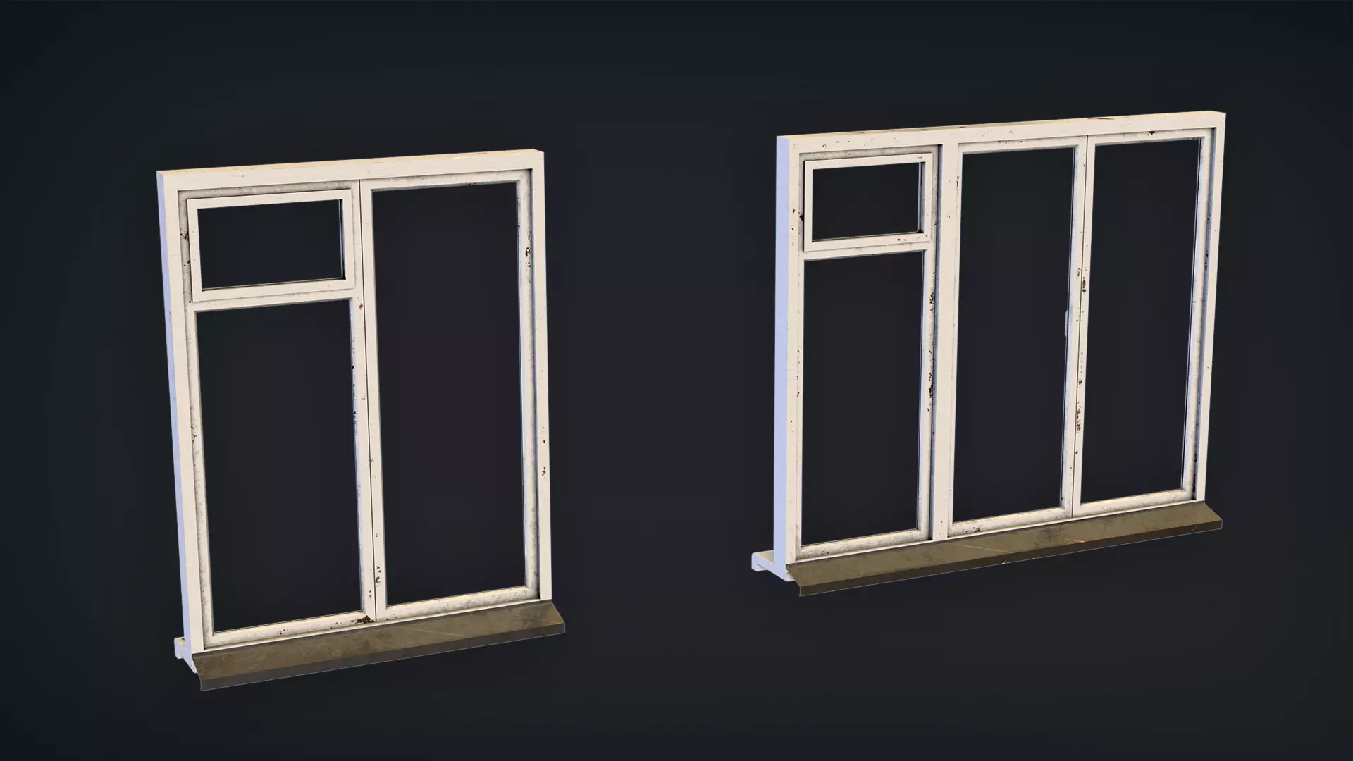 Post-Apocalyptic Broken Windows - Modular Barricade Pack Low-poly 3D model_8