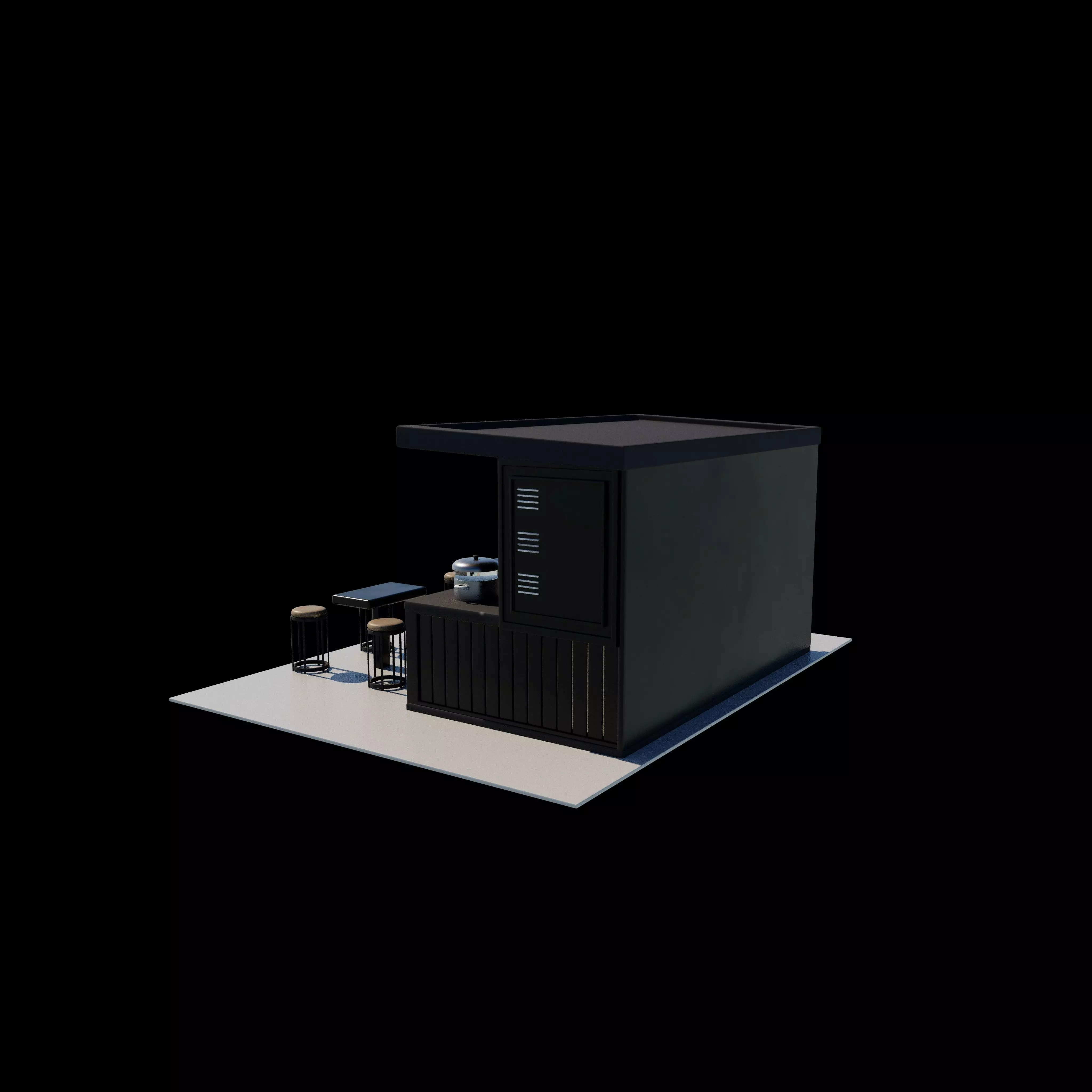 Container cafe  3D model_3