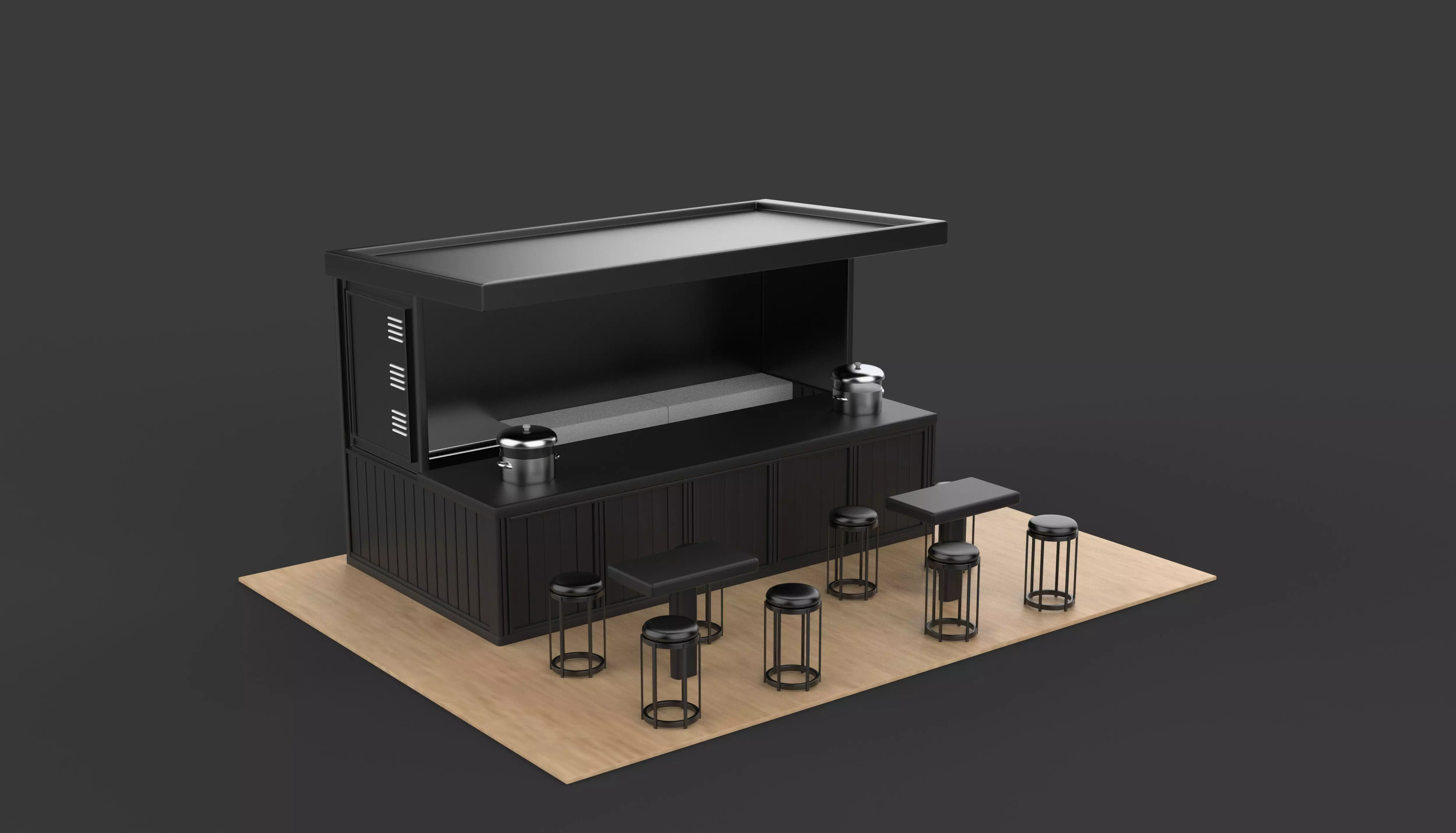 Container cafe  3D model_0