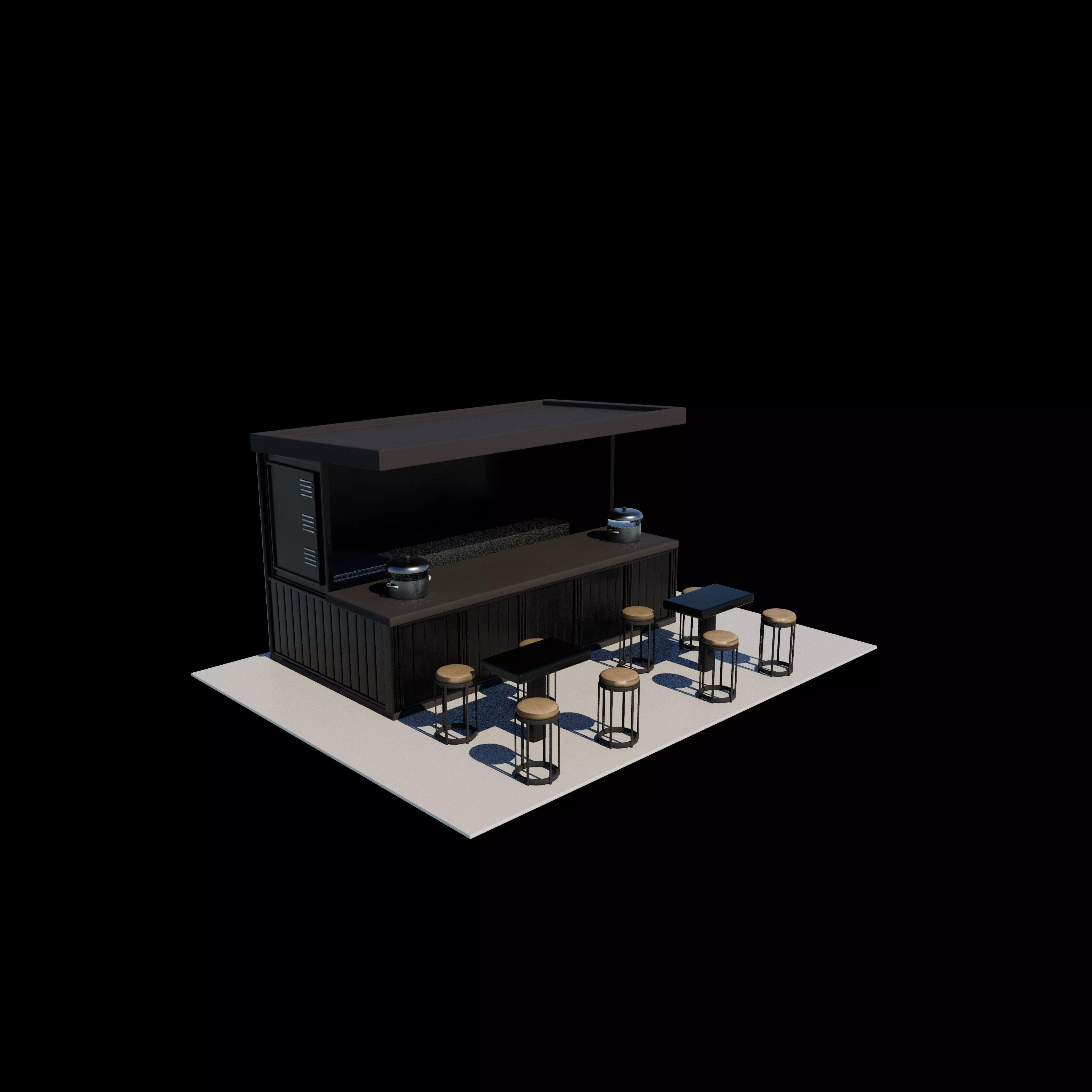 Container cafe  3D model_4