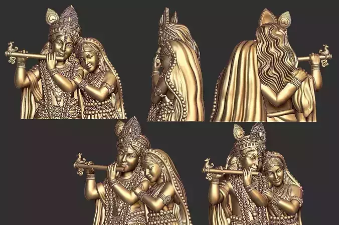 Radha krishna 3D pendent