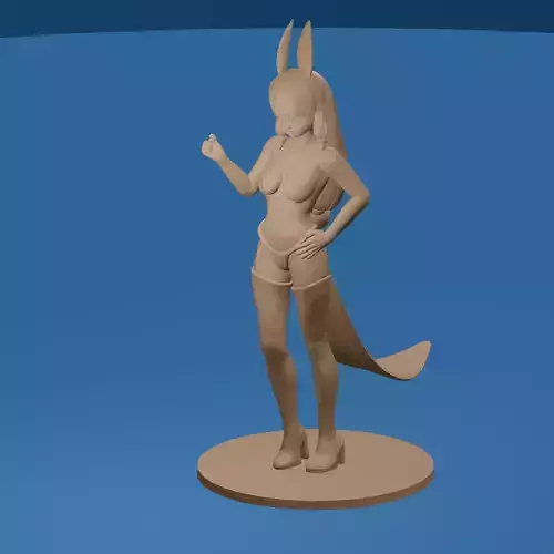 Seductive Superhero Bunny Girl Stylized Furry Heroine STL