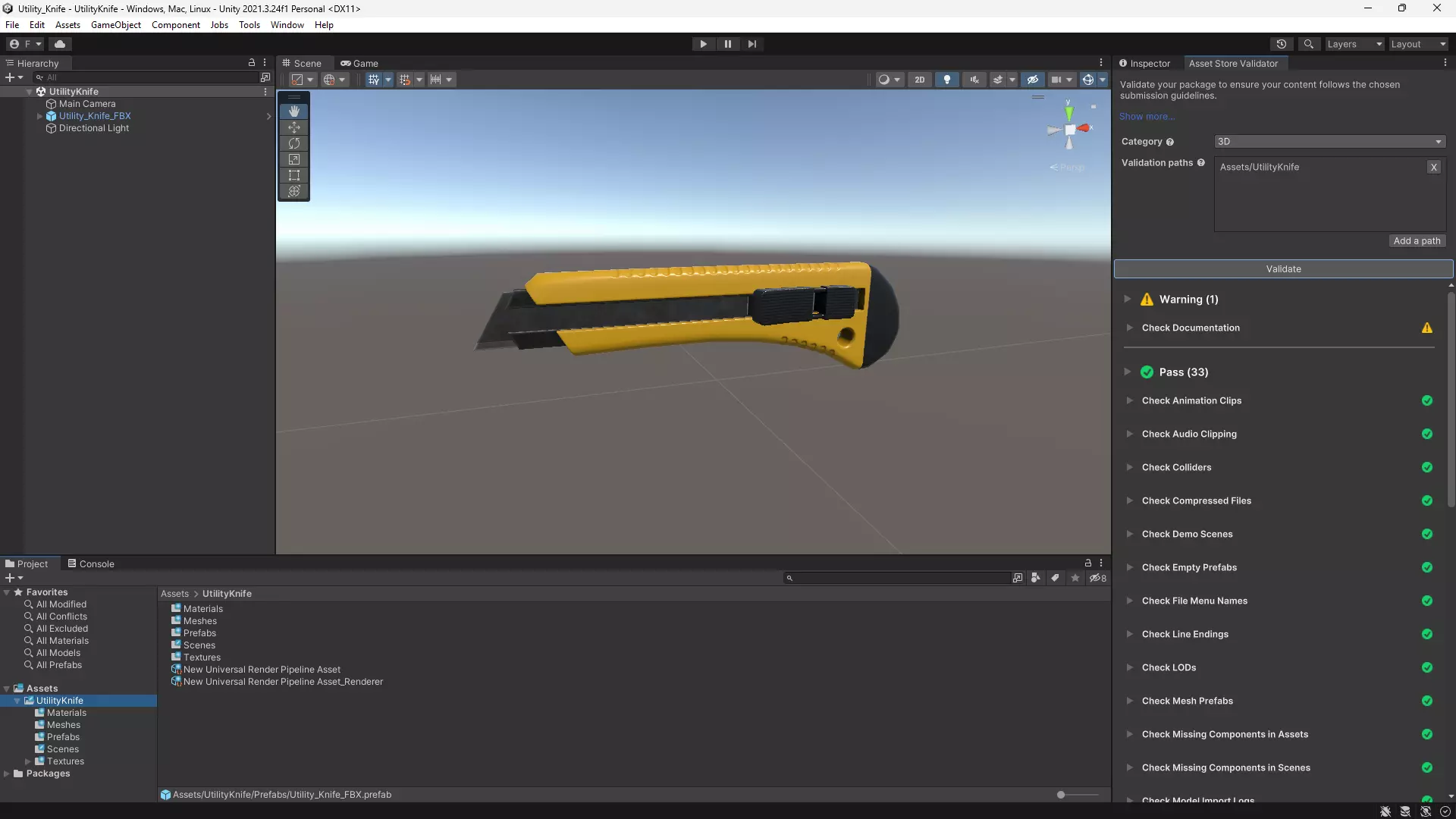 Utility Knife 3D Model Game-Ready Low-poly 3D model_2