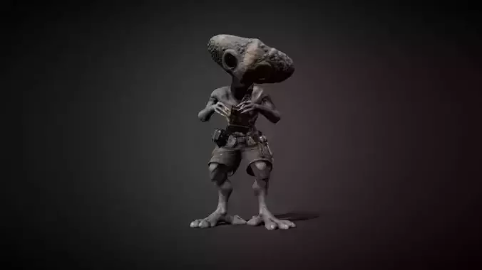 Alien Explorer -Stylized Sci-Fi Character Low-poly 3D model
