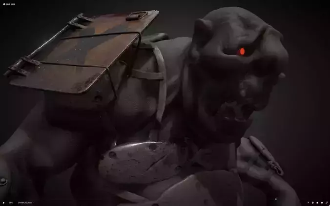 Bloodthirsty Ogre Warrior Low-poly 3D model