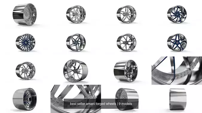 best seller amani forged wheels 3D Model Collection