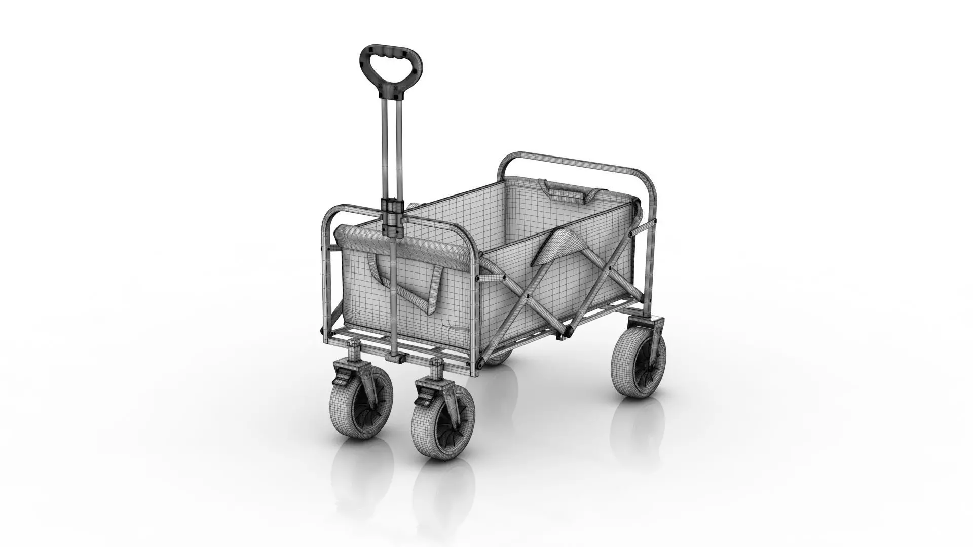 Foldable Garden Wagon Cart 3D model_10