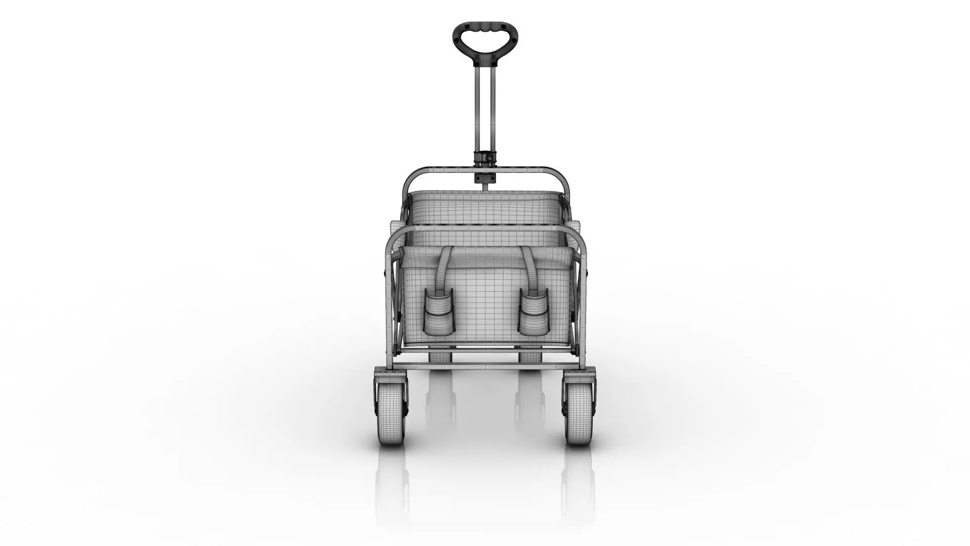 Foldable Garden Wagon Cart 3D model_13