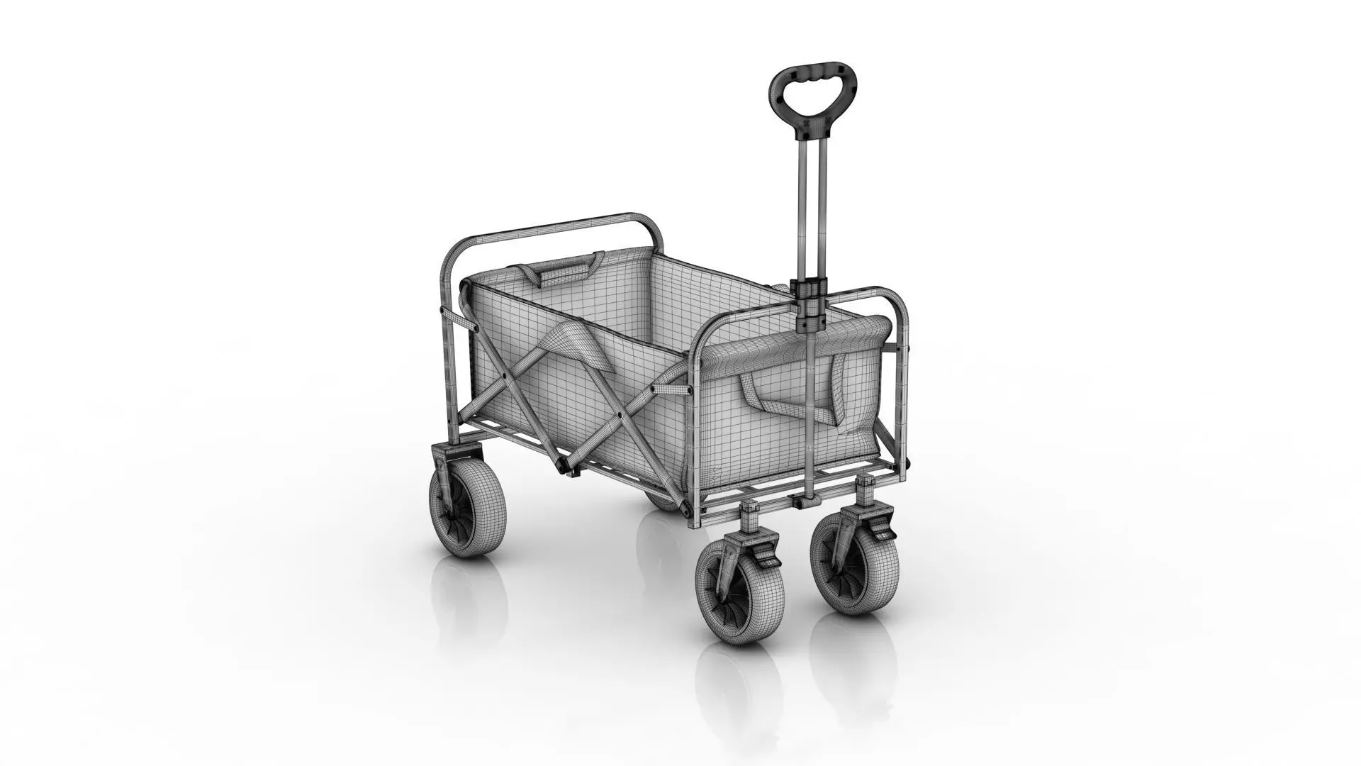 Foldable Garden Wagon Cart 3D model_11