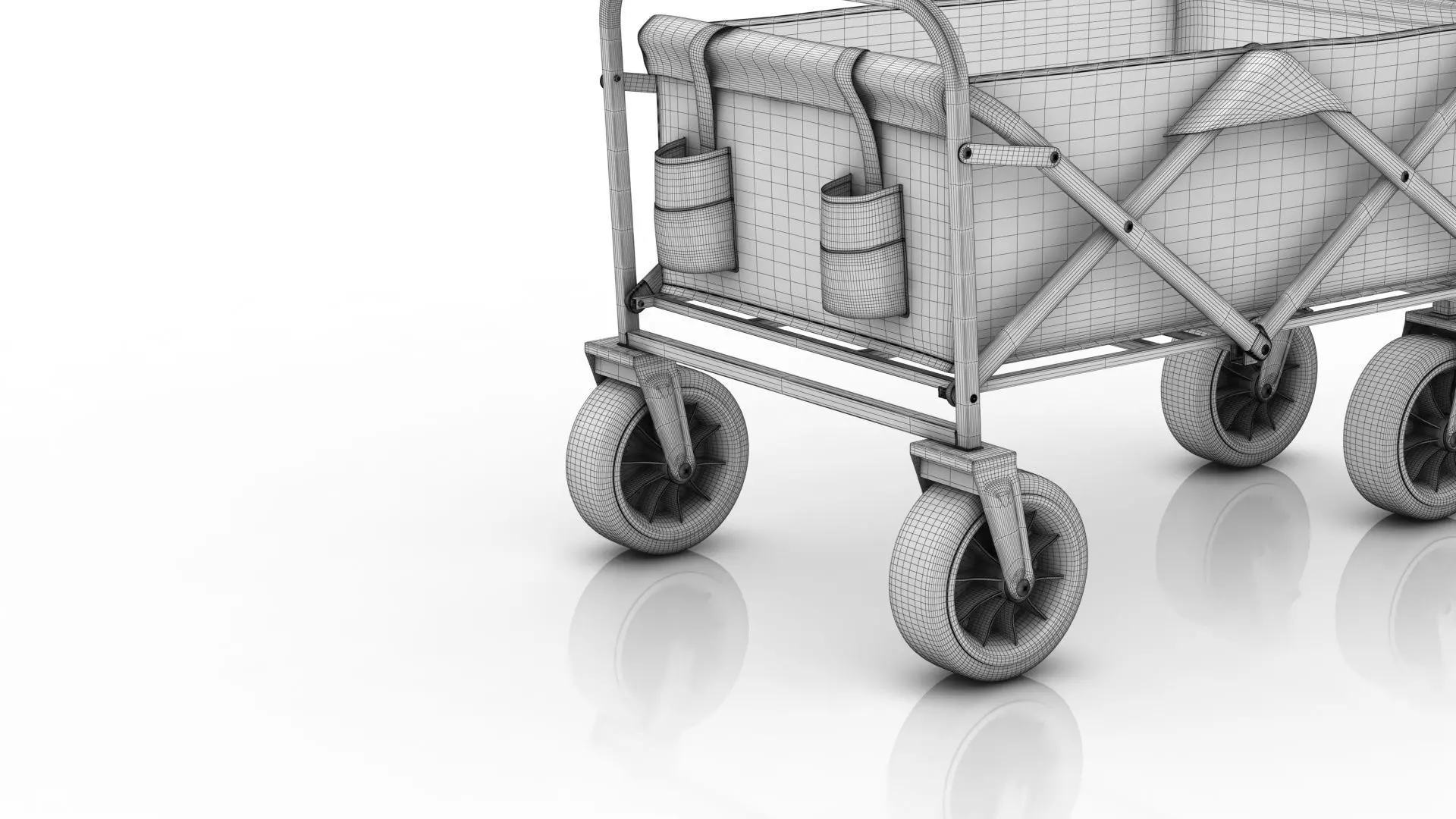 Foldable Garden Wagon Cart 3D model_17