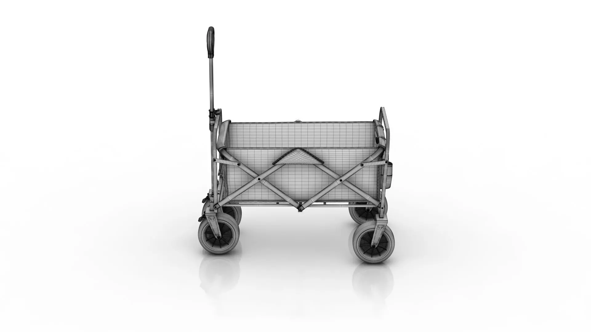 Foldable Garden Wagon Cart 3D model_12