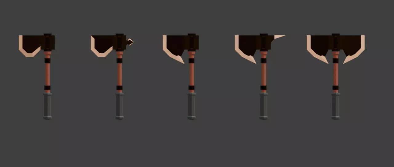Fantasy Low-Poly Axes Pack by LapizWCG Low-poly 3D model_7