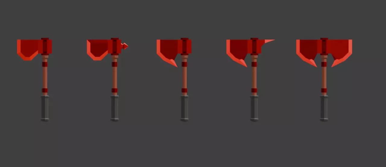 Fantasy Low-Poly Axes Pack by LapizWCG Low-poly 3D model_4