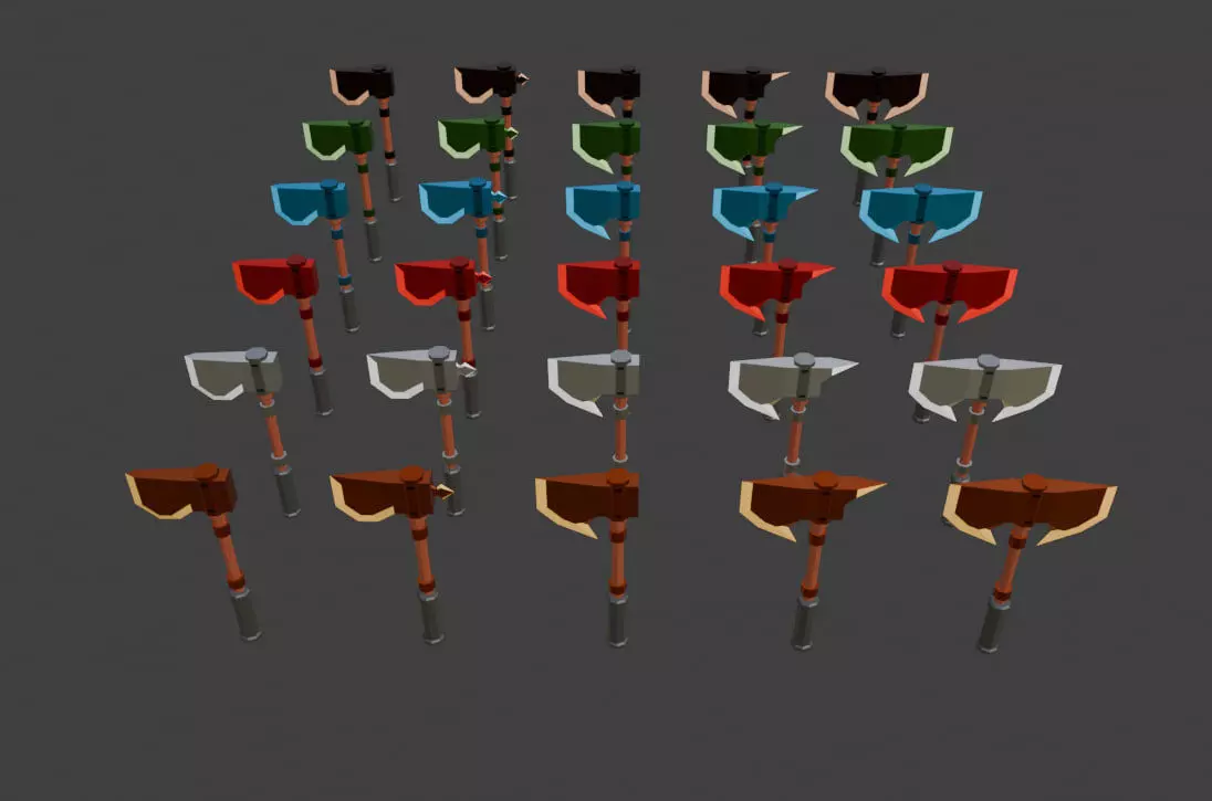 Fantasy Low-Poly Axes Pack by LapizWCG Low-poly 3D model_1